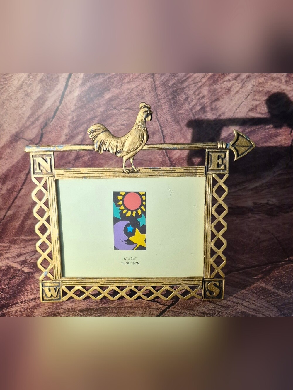 Gold Rooster Picture Frame - Decorative Home Accent